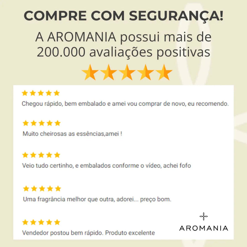 Kit de 5 Essências de 15ml Para Difusor Aromatizador e Umidificador de Ambiente Hidrossolúvel