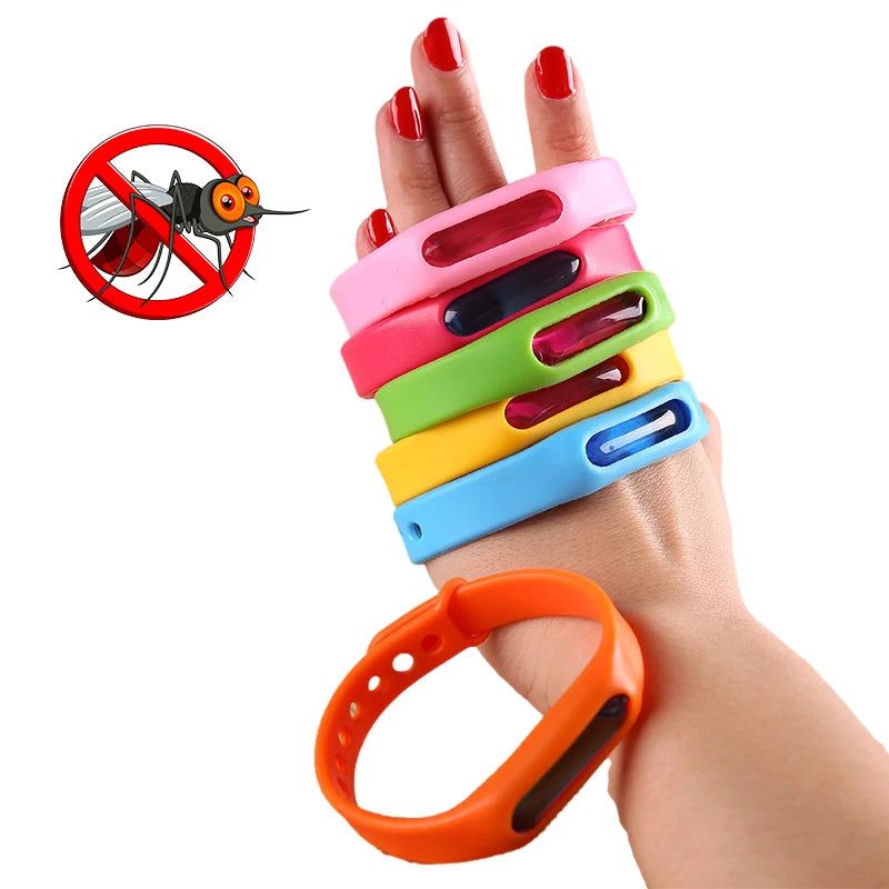 5 peças Anti Mosquito Pragas Insetos Insetos Anti Mosquito Pulseira À Prova D'Água Repelente Pulseira Pulseira Cápsula Repelente